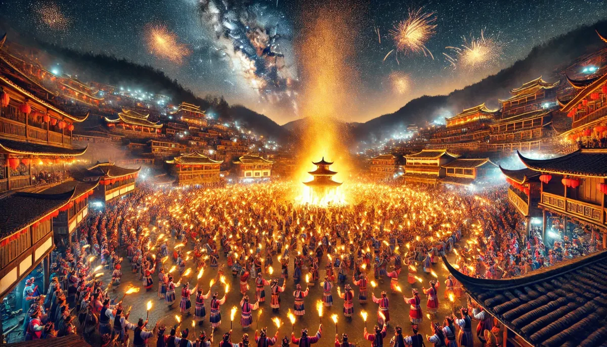 Experience the Unforgettable Puge County Torch Festival: A Visual Feast in China's Sichuan Province